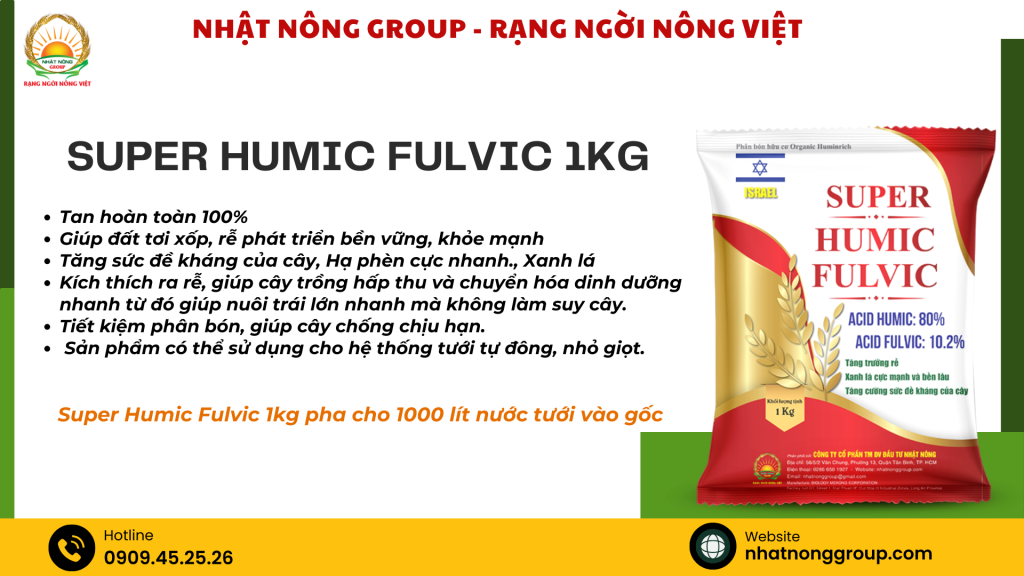 Bón humic cho sầu riêng mới trồng