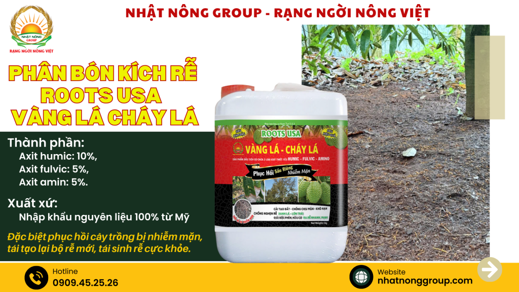 Phân bón kích rễ Roots USA - Vàng lá cháy lá Can 5kg