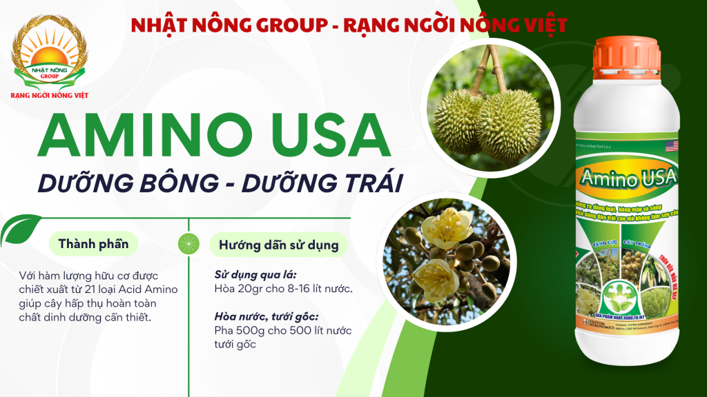 phân bón Amino USA dưỡng bông, dưỡng trái sầu riêng