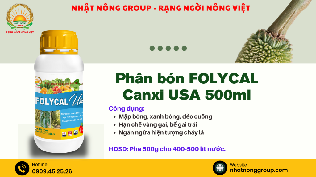 Bổ sung canxi cho sầu riêng